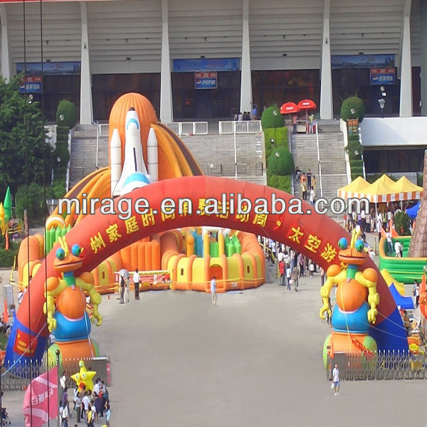 orange inflatable arch for event